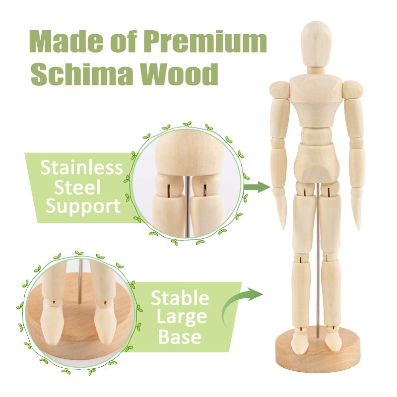 ANPHSIN 4 Pcs 8.6'' Wooden Air Plant Holder - Unique Jointed Mannequin Airplant Stand with Adjustable Poses, Tillandsia Display Container for Home Office Decoration Housewarming Gift - Image 5