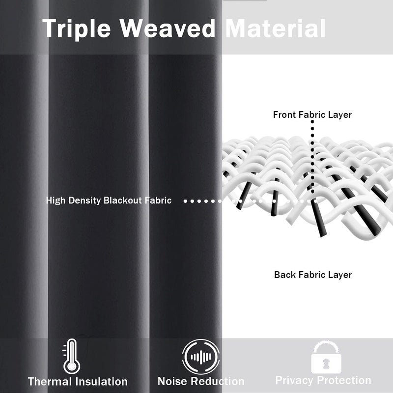 JIUZHEN Short Curtains Kitchen Half Window Blackout Curtains with Tiebacks for Baseroom Shadows  Grommet Curtains for Living Room  Set of 2 Window Curtain Panels  42 x 30 Inch Length Dark Grey - Image 4