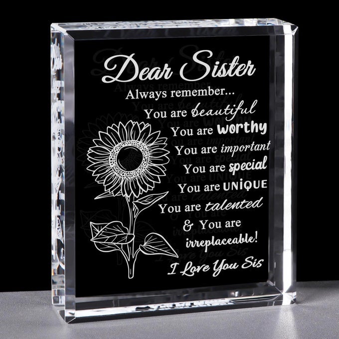 SISTER BIRTHDAY GIFTS FROM SISTER COMPLIMENT SISTER GIFTS FOR WOMEN SISTER LOVE CRYSTAL KEEPSAKE FOR CHRISTMAS