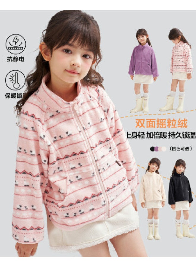 DEESHA Sweet Girls' Jacket 26 Spring Stand Collar Zipper Top Children's Jacket - Image 1