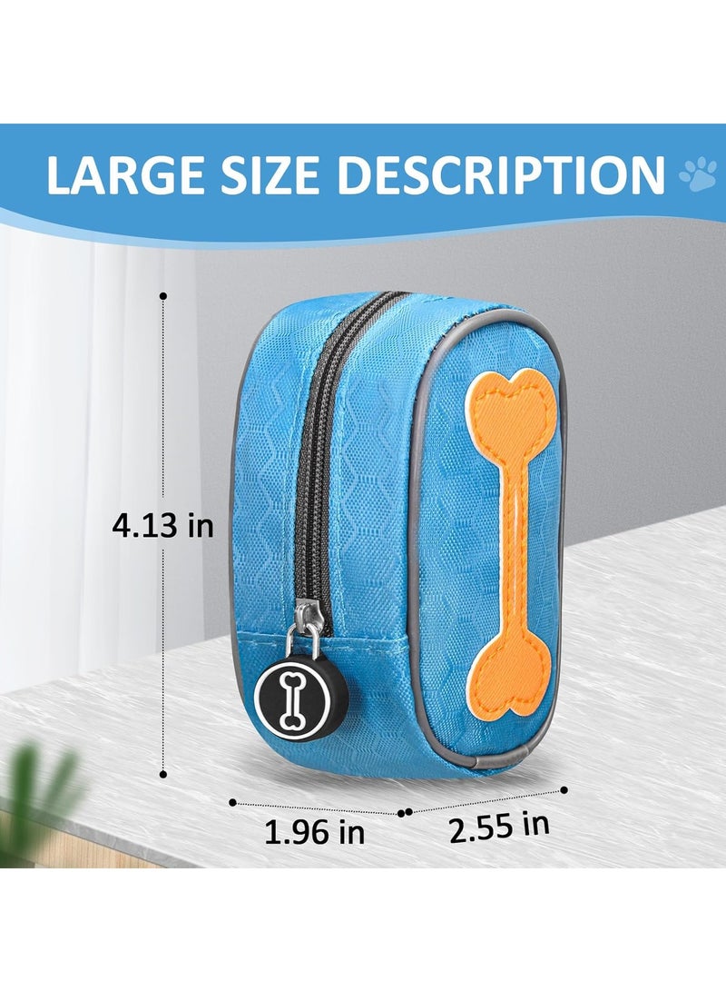 حقيبة فضلات الكلاب بطباعة أنيقة، منظم أكياس نفايات الحيوانات الأليفة - موزع أكياس فضلات الكلاب وحامل المقود، مقاس متوسط ​(أزرق) - Image 5