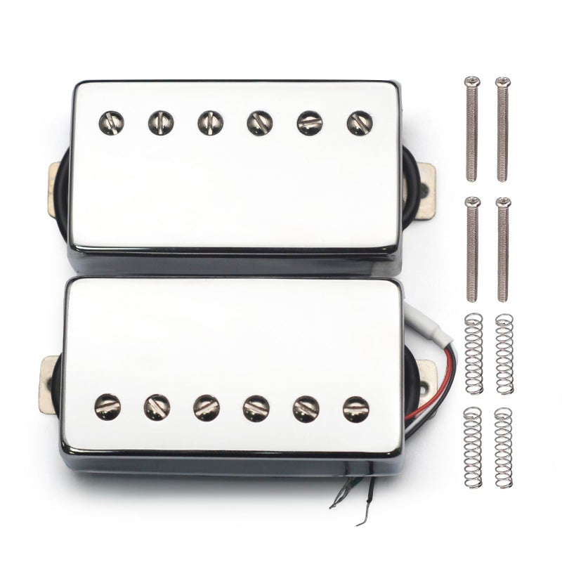 SAPHUE Alnico 2 Humbucker Guitar Pickup 4 Coil Cable 75k86k Coil Splitting with Brass Cover Alnico II Pickup for LP Guitar Chrome 75k86k - Image 2