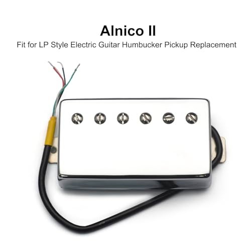 SAPHUE Alnico 2 Humbucker Guitar Pickup 4 Coil Cable 75k86k Coil Splitting with Brass Cover Alnico II Pickup for LP Guitar Chrome 75k86k - Image 3