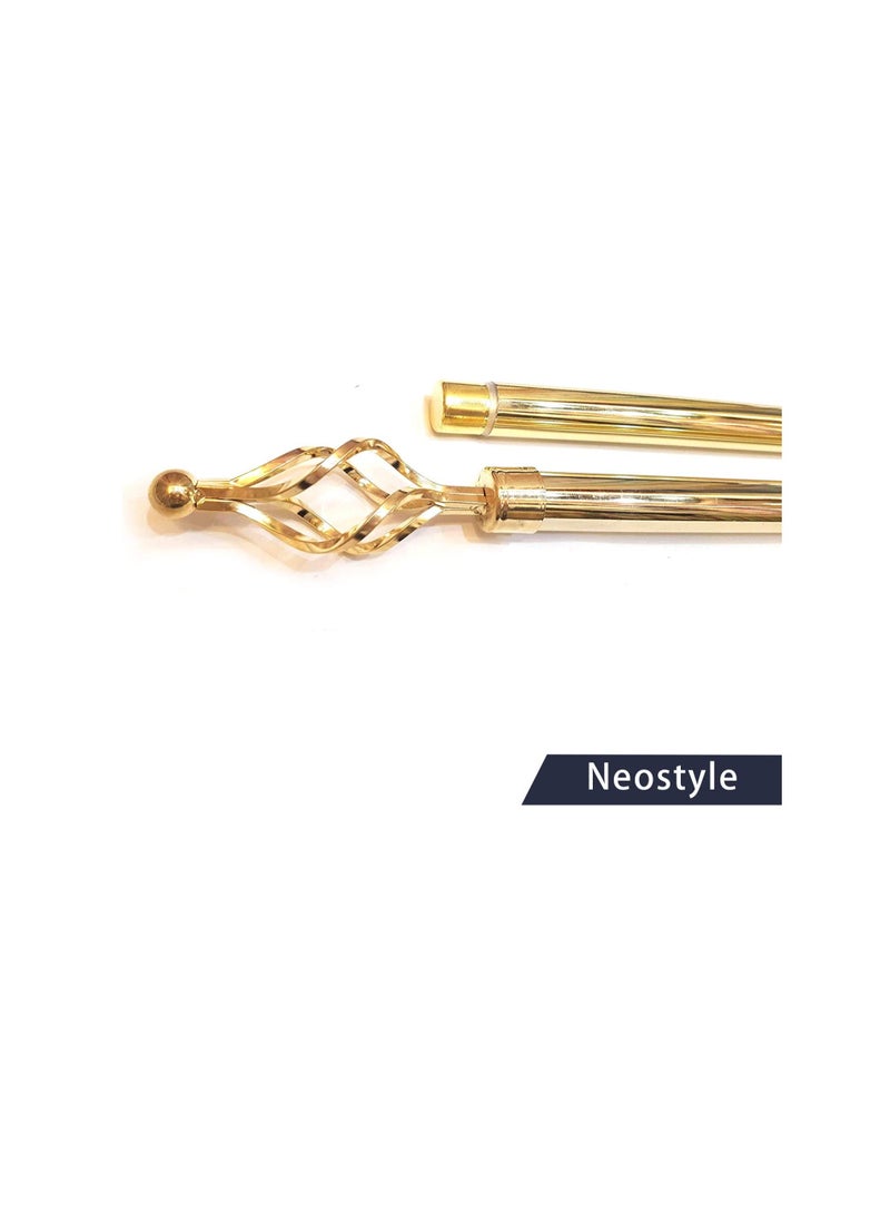 Neostyle Roman Adjustable Curtain Rod, Metal Double Rod Window Treatment Rod Drapery Rod (Gold, 110-200 cm) - Image 2