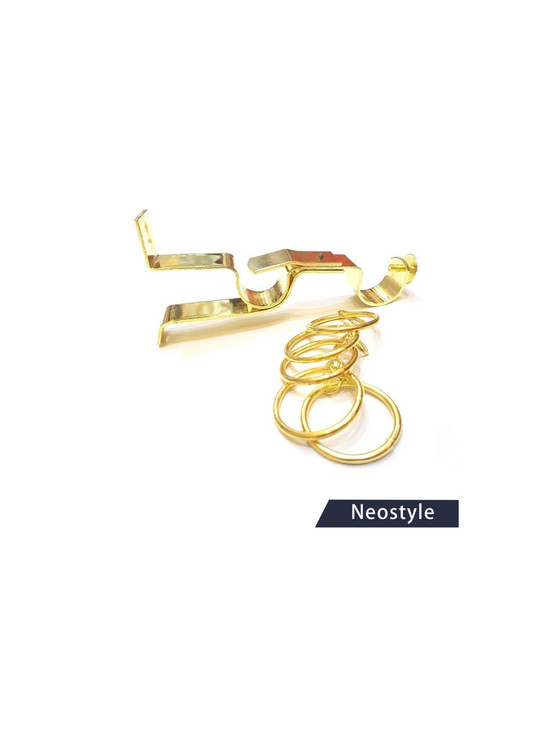 Neostyle Roman Adjustable Curtain Rod, Metal Double Rod Window Treatment Rod Drapery Rod (Gold, 110-200 cm) - Image 3