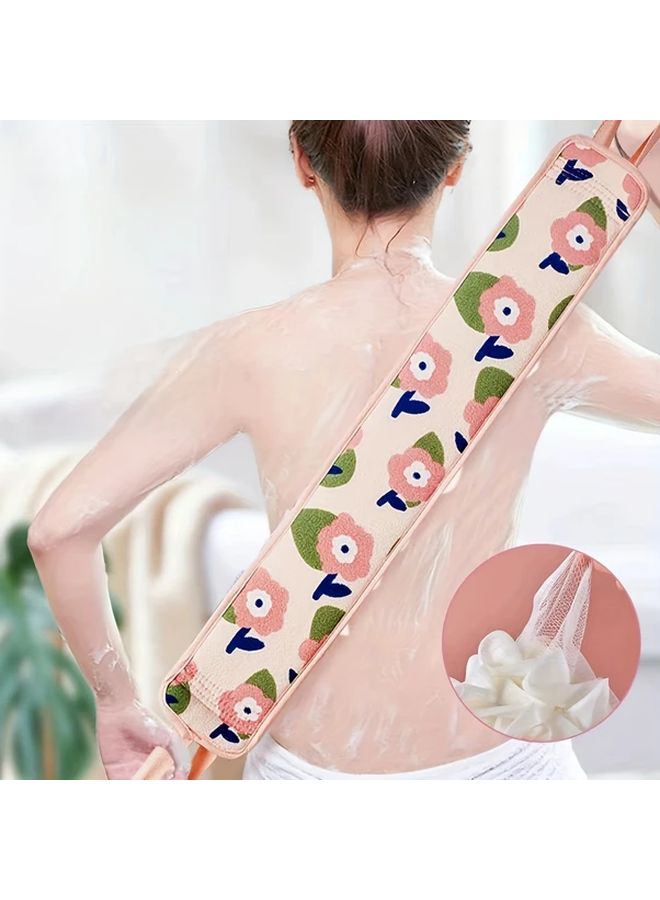 1pc Coffee Floral Exfoliating Bath Mitt Dual Use Back Scrubber No Scent Bath Tool Shower Accessory For Personal Care Skin Care - Image 2