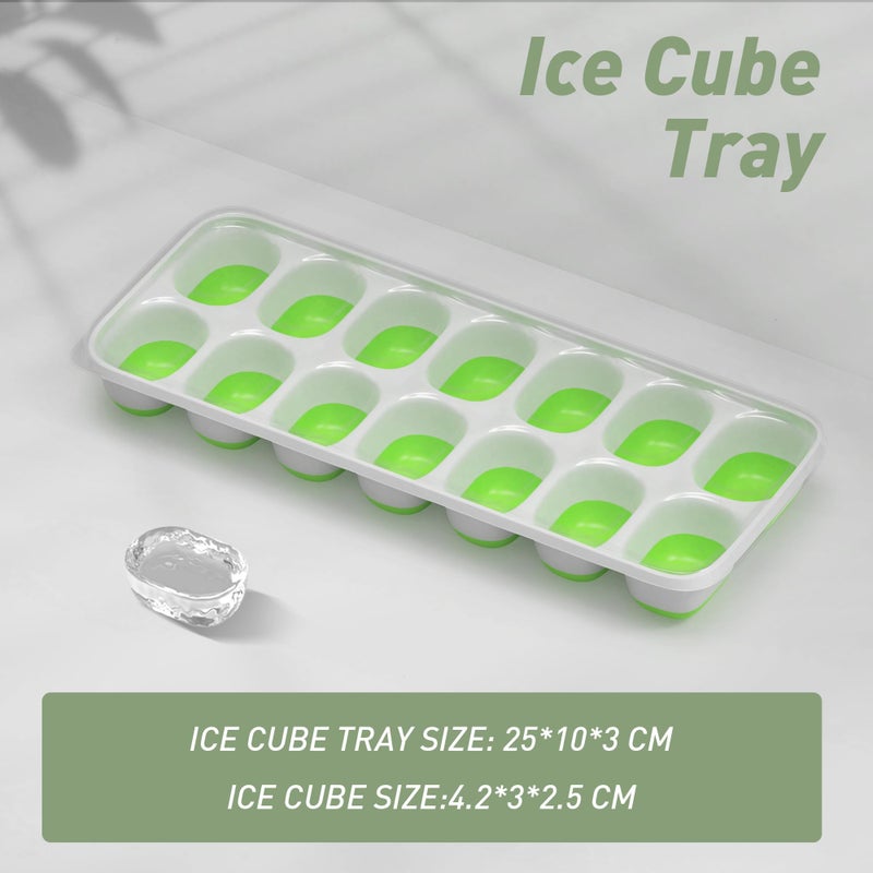 ChefAide Ice Cube Tray with Lid, 4 Packs 56 Cubes Durable Stackable Ice Cube Trays for Freezer with Removable Lids, Easy-Release Plastic & Silicone Ice Tray for Cocktail, Coffee - Image 3