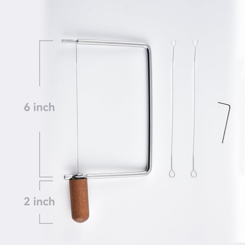 ShinianYa Cheese Slicer Accessories Cheese Cutter Stainless Steel Components - Great for Making Giftable Cheese Cutting Boards with This Cheese Slicer Kit (Wood handle,1) - Image 3