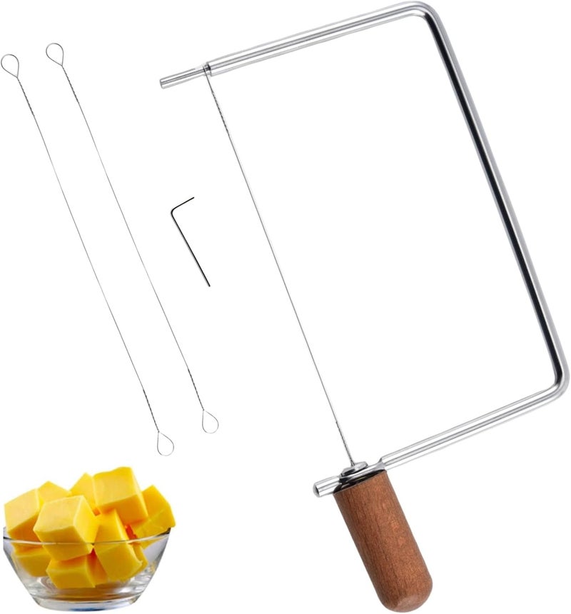ShinianYa Cheese Slicer Accessories Cheese Cutter Stainless Steel Components - Great for Making Giftable Cheese Cutting Boards with This Cheese Slicer Kit (Wood handle,1) - Image 1