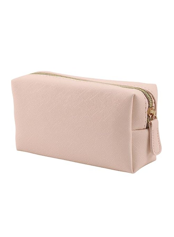 Apooliy Leather Makeup Bag for Purse Travel Portable Small Cosmetic Organizer for Women and Girls Make up Bag with Zipper - Image 1