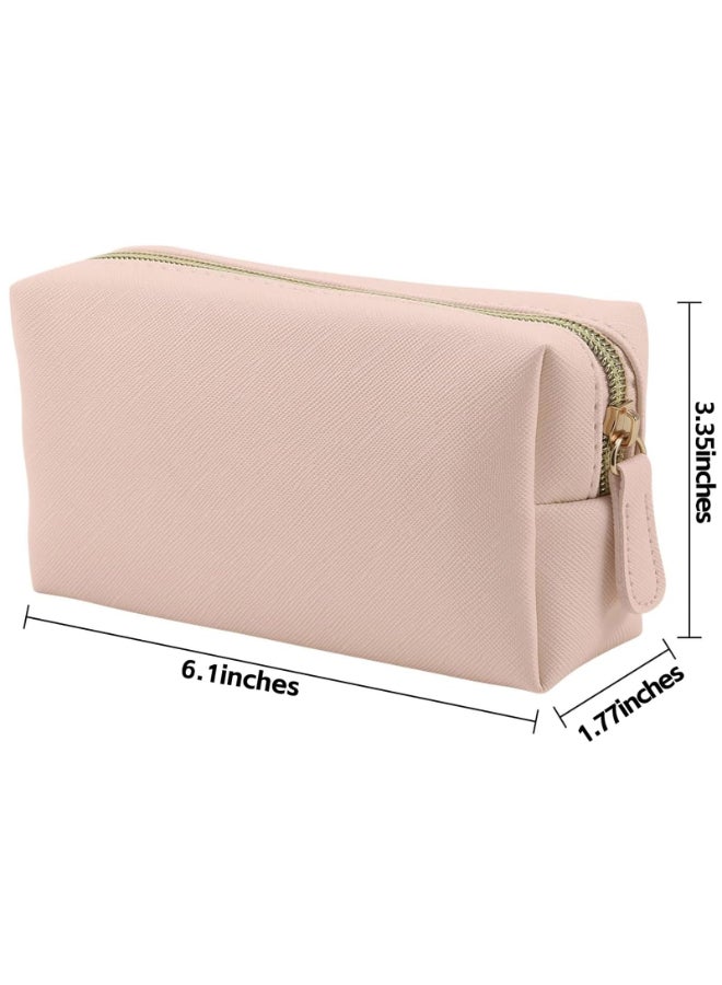 Apooliy Leather Makeup Bag for Purse Travel Portable Small Cosmetic Organizer for Women and Girls Make up Bag with Zipper - Image 4