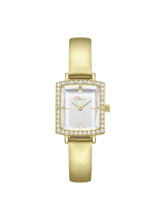 بوليس Lorie White Dial Genuine Leather Strap Analog Watch for Women, 19.2mm