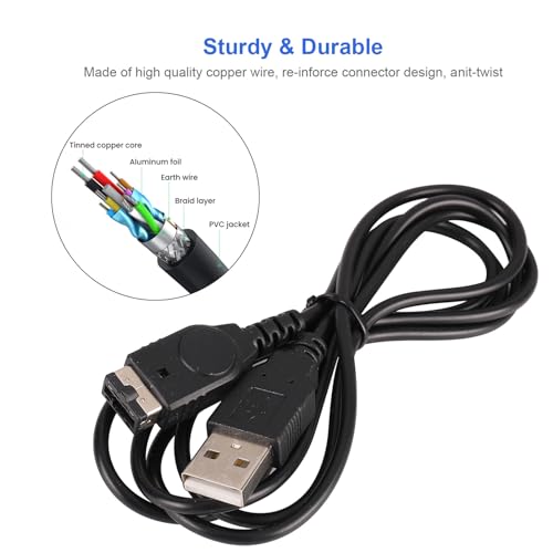 CSTESVN Gameboy Advance SP USB Charger Cable, GBA SP Charger USB Cable for Nintendo DS Original Console(NDS)/ Gameboy Advance SP (GBA SP) USB Power Charger Cable 3.9ft - Image 4