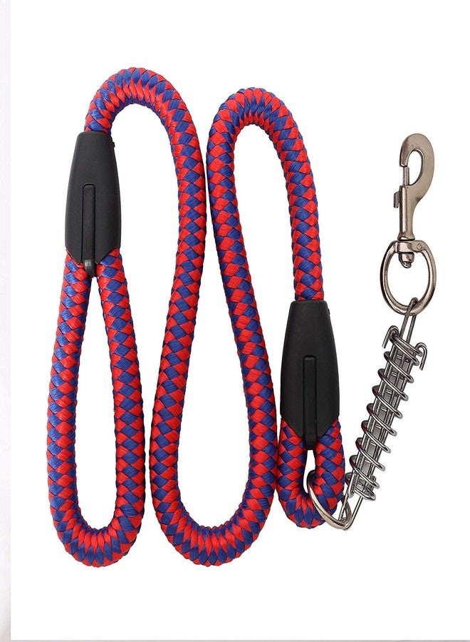 Pups&Pets Heavy Duty Buffer Spring Rope Leash for Maxi & Large Dogs Dog Leash Rope Leash - Red & Blue - Image 1