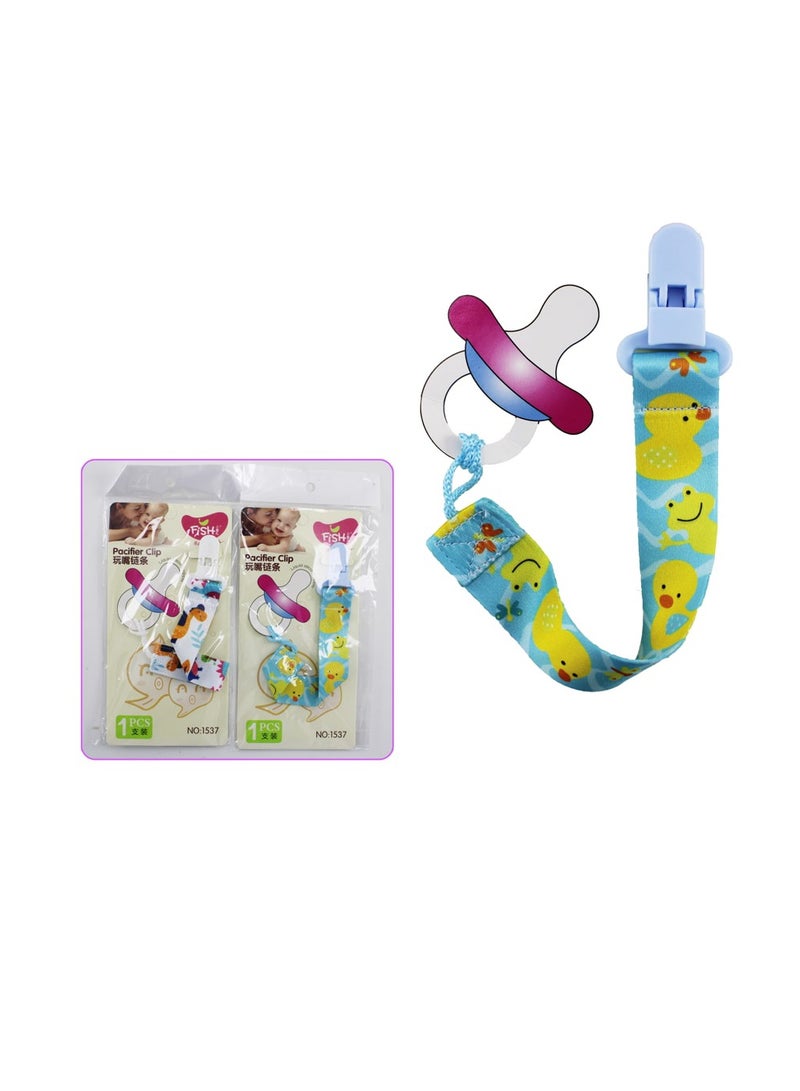 AL QADAH Cloth Pacifier Band Clip Small  1 Piece, Assorted Colors  - Image 2