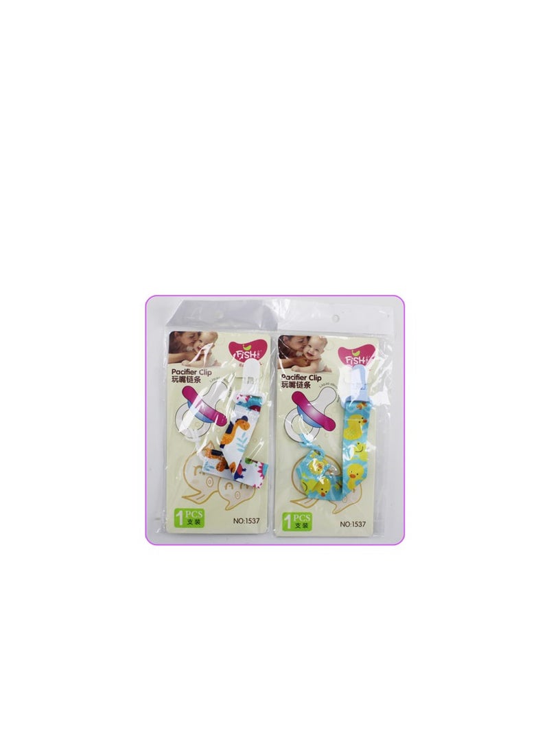 AL QADAH Cloth Pacifier Band Clip Small  1 Piece, Assorted Colors  - Image 3