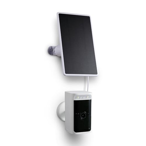 Wasserstein Solar Panel (2W 5V) Compatible with Wyze Cam Pro - Continuous Power for Your Surveillance Camera (White) (Camera NOT Included) - Image 1