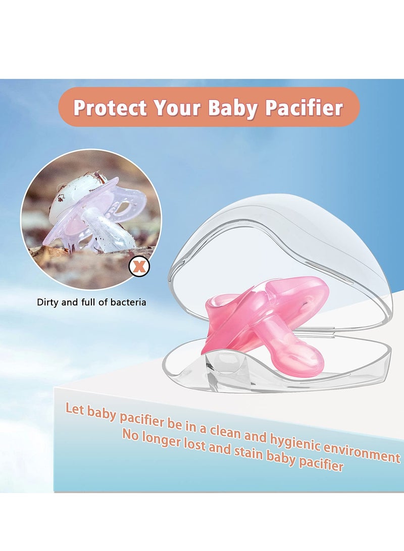 علبة حفظ اللهاية للأطفال - 6 حبات، شفافة، خالية من BPA، لحفظ المصاصة وأدواتها، سهلة الحمل والتنظيف، مناسبة للسفر - Image 4