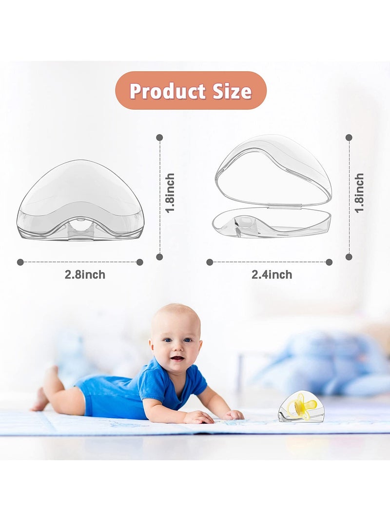 علبة حفظ اللهاية للأطفال - 6 حبات، شفافة، خالية من BPA، لحفظ المصاصة وأدواتها، سهلة الحمل والتنظيف، مناسبة للسفر - Image 2