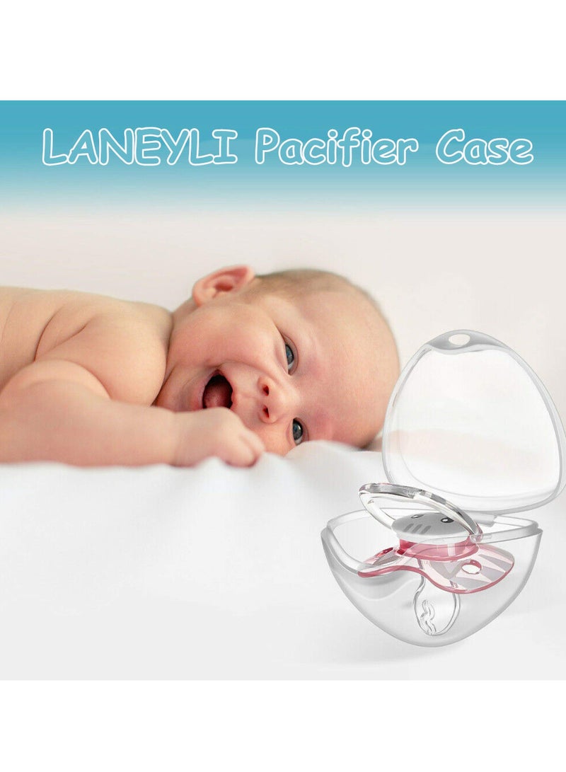 علبة حفظ اللهاية للأطفال - 6 حبات، شفافة، خالية من BPA، لحفظ المصاصة وأدواتها، سهلة الحمل والتنظيف، مناسبة للسفر - Image 5