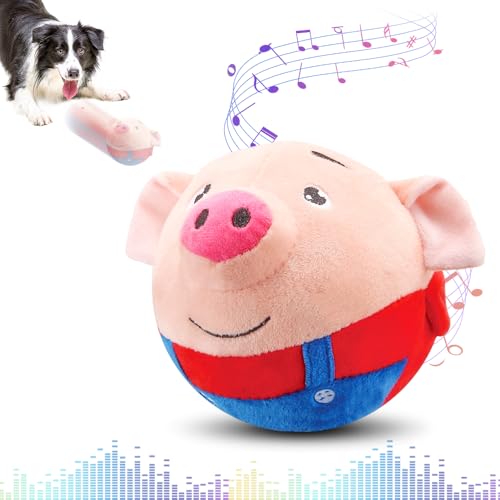 jitaty Dog Toys for Small Large DogsPuppy Toys to Keep Them BusyMoving Interactive Squeaky Dog ToyActive Moving Pet Plush ToySmall Dog Toys Red Pig - Image 1