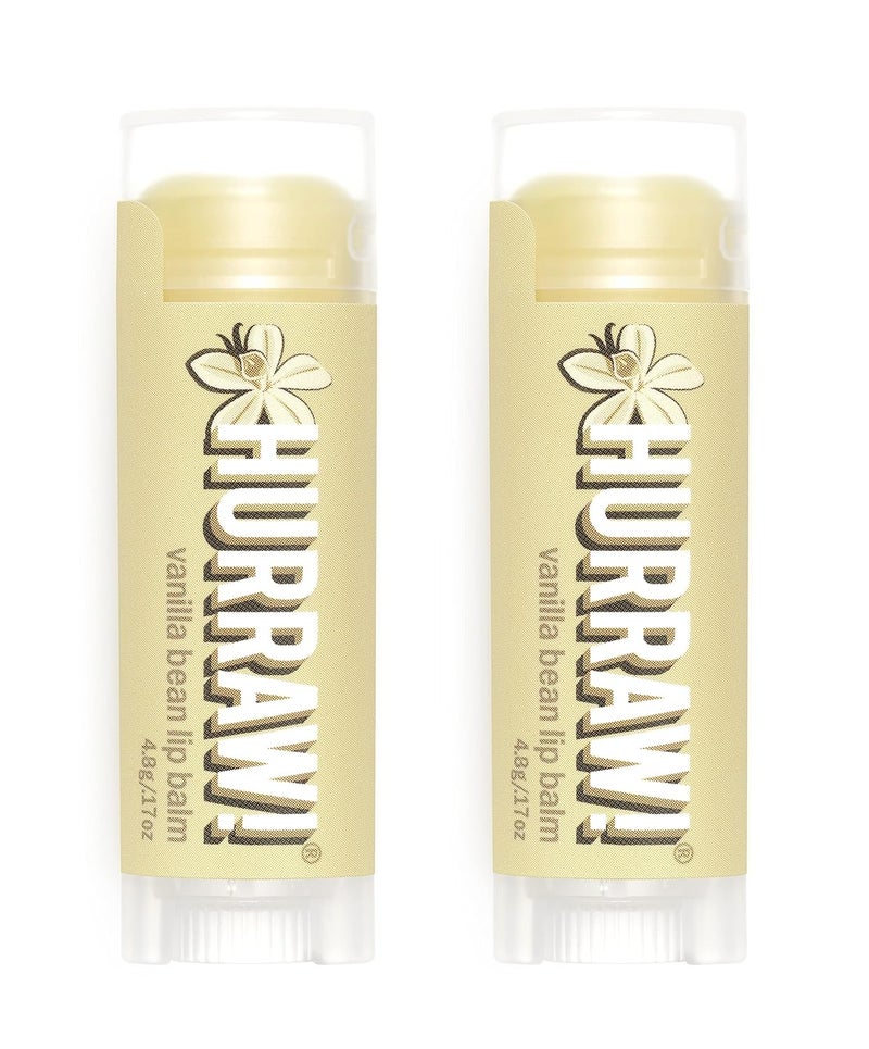 Hurraw Vanilla Bean Lip Balm 2 Pack Organic Certified Vegan Cruelty and Gluten Free NonGMO 100 Natural Ingredients Bee Shea Soy and Palm Free Made in USA