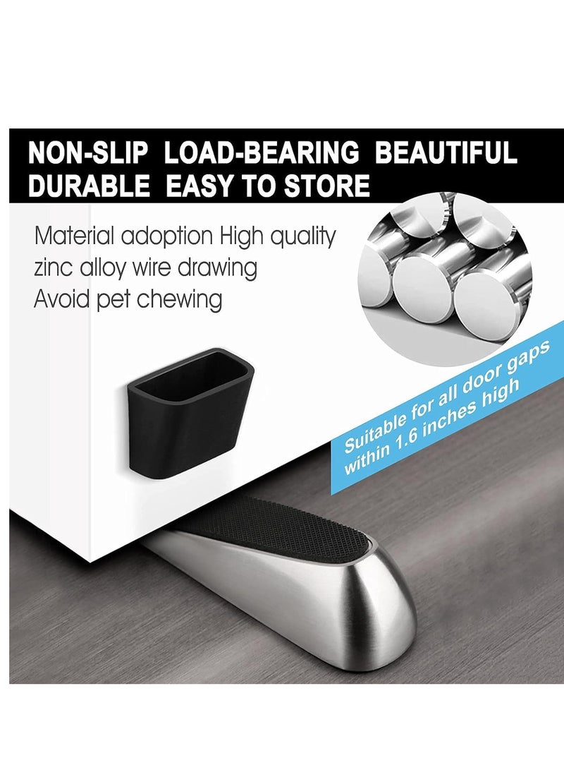 SYOSI Heavy Duty Door Stoppers 2 Pack Strongest Door Stop Wedge with Storage Case Non-Scratching Door Holder Anti-Skid Durable Rubber Doorstop for Home Office and School Fit All Types of Floor  - Image 2