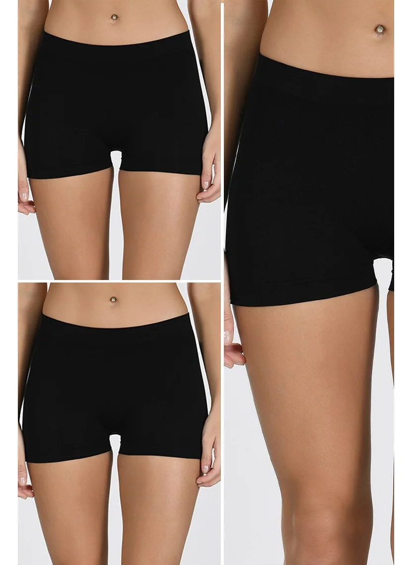 loya Black Tactel 3-pack Seamless Mini Shorts