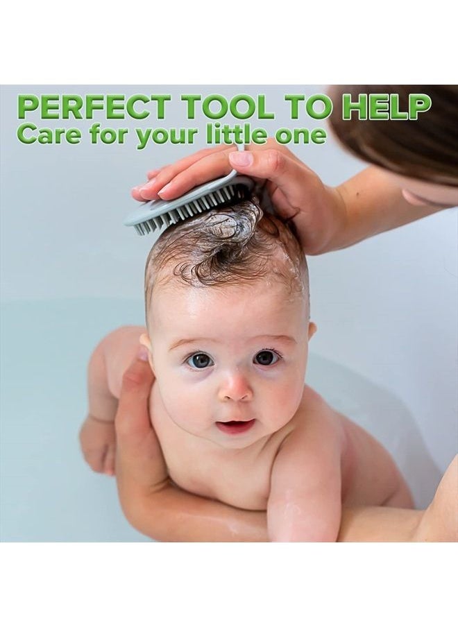 Silicone Shampoo Brush - Soft Cradle Cap Brush Comb | Hair Scalp Massager, Soft Bristles for Newborns & Toddlers,Ideal Baby Registry Gift - 1pk