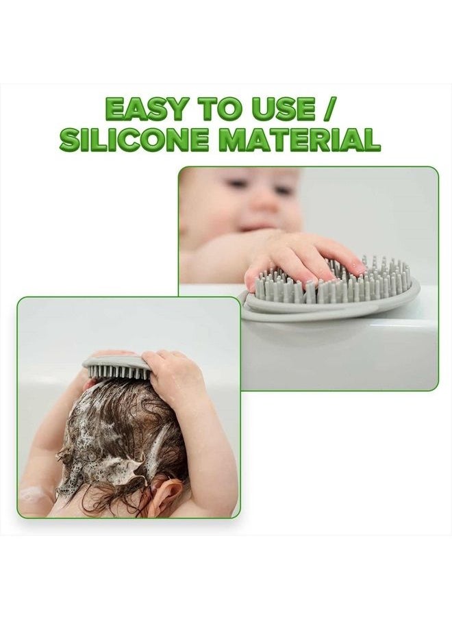 Silicone Shampoo Brush - Soft Cradle Cap Brush Comb | Hair Scalp Massager, Soft Bristles for Newborns & Toddlers,Ideal Baby Registry Gift - 1pk