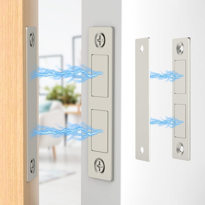 MAGNETIC DOOR CATCH 30 LB CABINET DOOR MAGNETIC CATCH HEAVY DUTY 2 PACK MAGNETS DOOR CLOSER SCREW ON MAGNET CLOSET DOOR CATCH DOUBLE DRAWER MAGNETS LATCH FOR WARDROBE CABINETS CLOSING