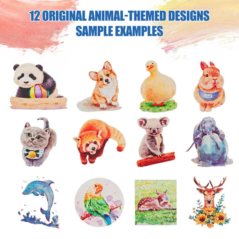 DPDPPL Watercolor Workbook, Water Coloring Book with 13 Pages 300GSM Paper, 26 Colors Watercolor Paint Set with Brush & Storage Bag, Beginner-Friendly Coloring Book for Adults - Animal Theme Art Kit - Image 5