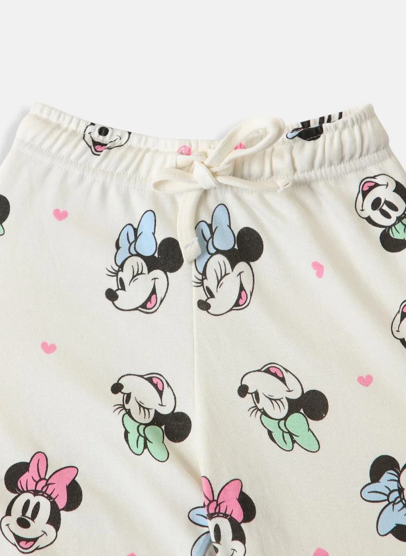 Nautinati Nautinati Girls Cotton Disney Printed T-shirt and Trackpant Co-ord Set
