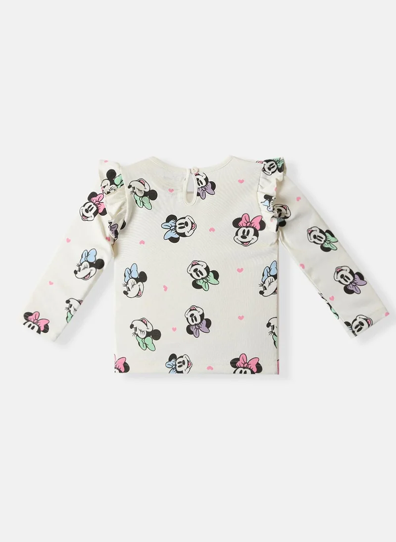 Nautinati Nautinati Girls Cotton Disney Printed T-shirt and Trackpant Co-ord Set