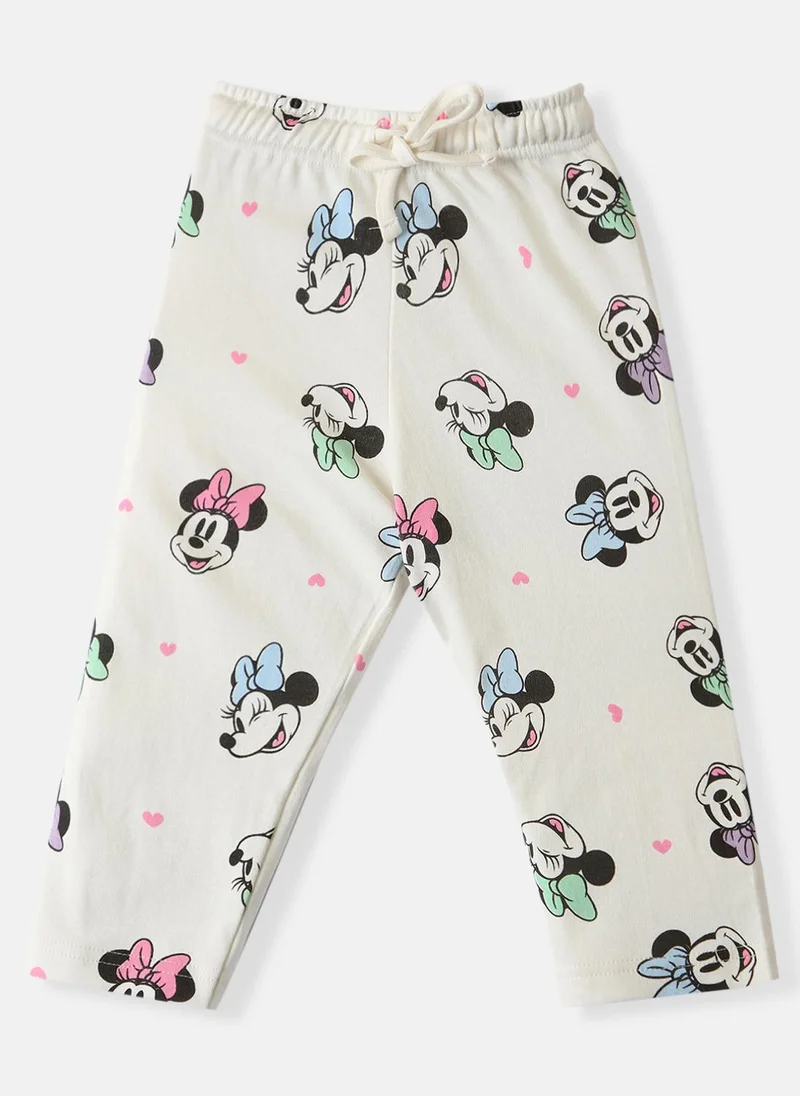 نوتيناتي Nautinati Girls Cotton Disney Printed T-shirt and Trackpant Co-ord Set