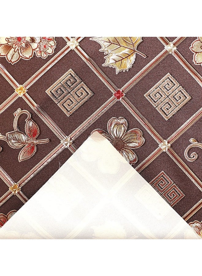 Kuber Industries Kuber Industries Shelf Mat|Waterproof Leaf Designer PVC Anti-Slip Sheets|Durable Kitchen Cabinet Drawer Shelf Liner,5 Meter,(Brown)  - Image 4