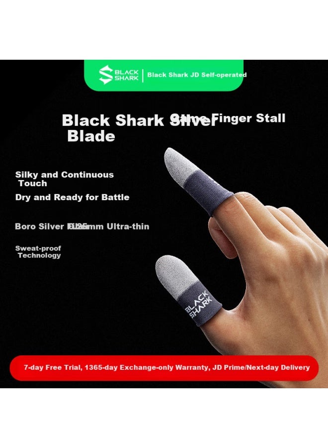 BLACK SHARK Heisha Silver Blade Gaming Finger Sleeves 3, Esports Bare Skin Touch 0.25mm Glass Silver Fiber, For Pubg, Peace Elite, Honor Of Kings, Touchscreen Gaming Sweat-proof Finger Sleeves, 2-pack - Image 5
