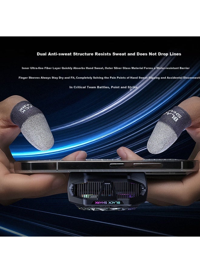 BLACK SHARK Heisha Silver Blade Gaming Finger Sleeves 3, Esports Bare Skin Touch 0.25mm Glass Silver Fiber, For Pubg, Peace Elite, Honor Of Kings, Touchscreen Gaming Sweat-proof Finger Sleeves, 2-pack - Image 3