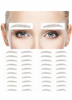 Eyebrow Tattoo Stickers, Waterproof Transfers Stickers Peel Off 6D Sticker Nature False Eyebrows Hair-Like Long Lasting for Woman Makeup Tool (20 Pairs, Black)