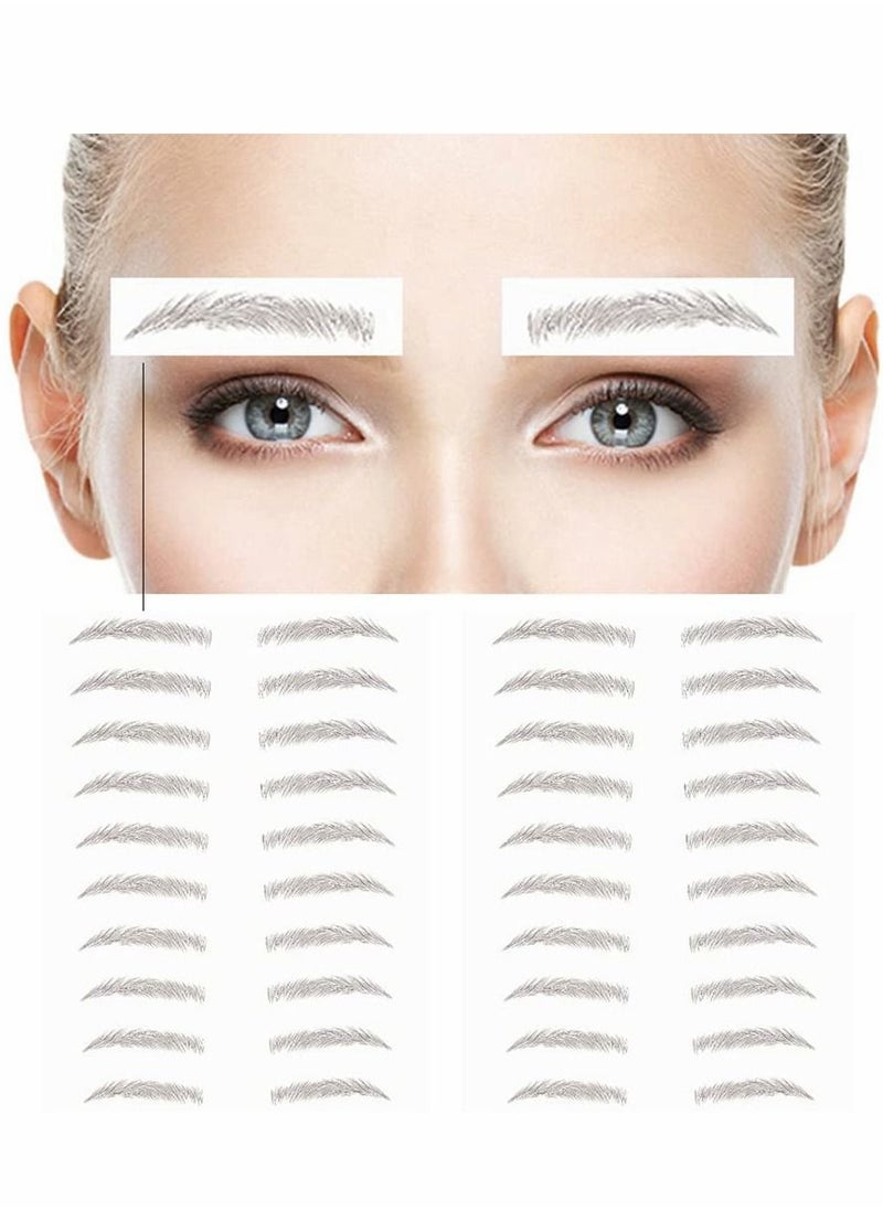 Y&D - Eyebrow Tattoo Stickers, Waterproof Transfers Stickers Peel Off 6D Sticker Nature False Eyebrows Hair-Like Long Lasting for Woman Makeup Tool (20 Pairs, Black) - Image 1