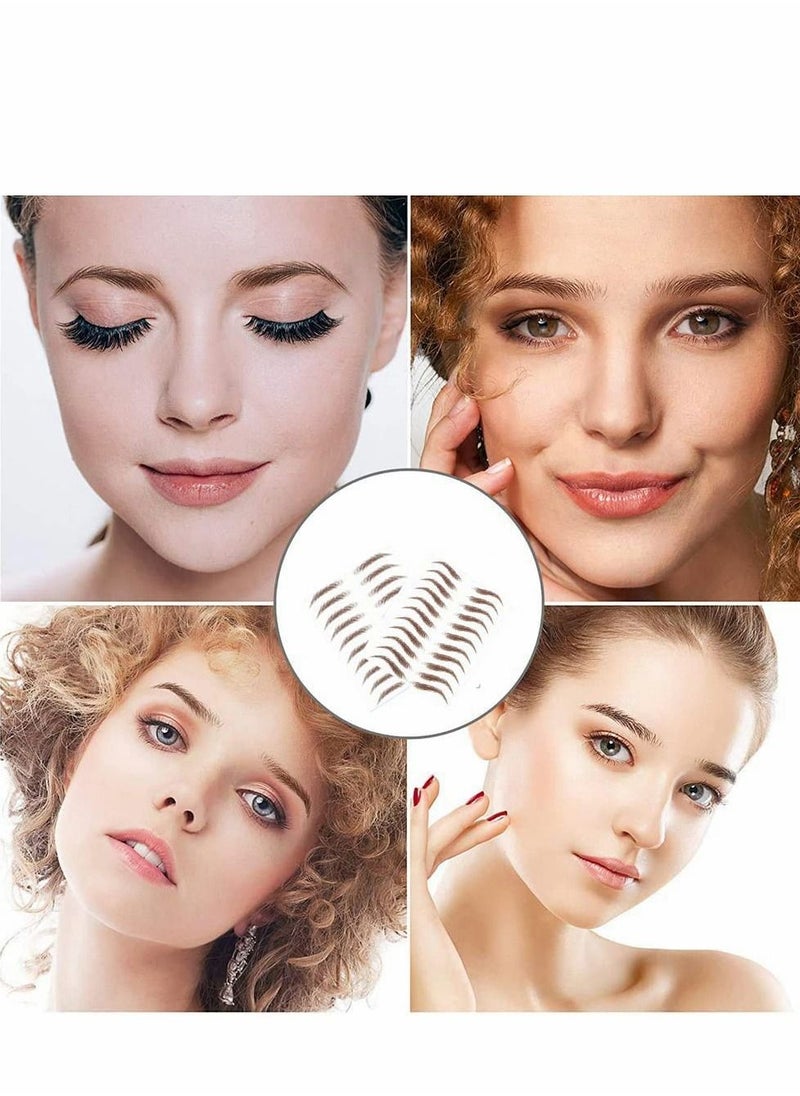 Y&D - Eyebrow Tattoo Stickers, Waterproof Transfers Stickers Peel Off 6D Sticker Nature False Eyebrows Hair-Like Long Lasting for Woman Makeup Tool (20 Pairs, Black) - Image 1