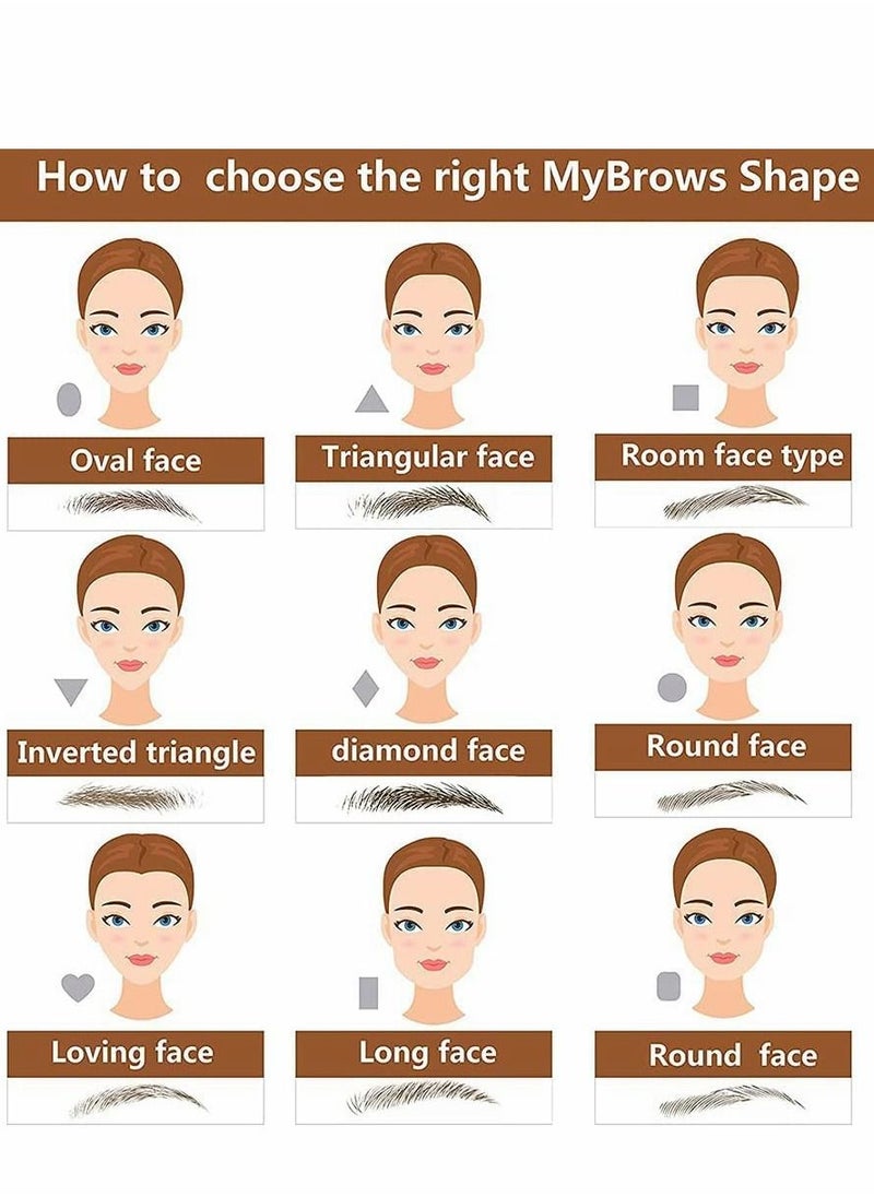 Y&D - Eyebrow Tattoo Stickers, Waterproof Transfers Stickers Peel Off 6D Sticker Nature False Eyebrows Hair-Like Long Lasting for Woman Makeup Tool (20 Pairs, Black) - Image 1