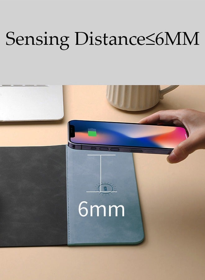 DUNISO Mouse Pad with 15W Wireless Charging Desk Mat Waterproof MousePad with Keyboard Pad Desk Organizer with Non-Slip Rubber Base for Home Office Decor - Image 3