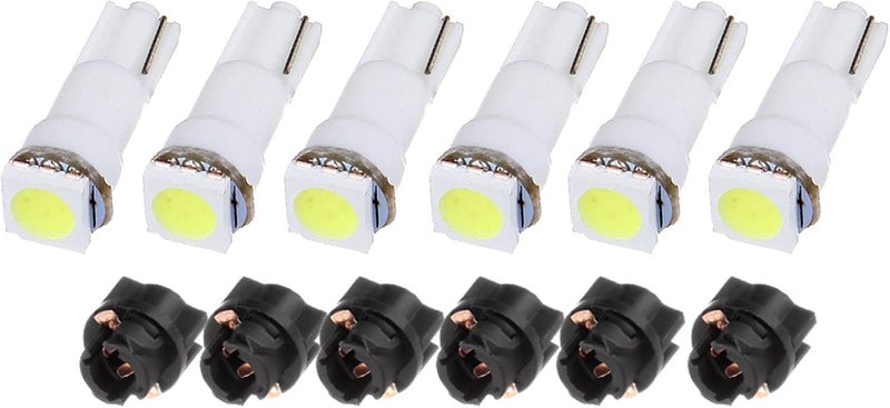 cciyu 6x T5 5050 LED Light Bulbs with Twist Sockets - Image 1