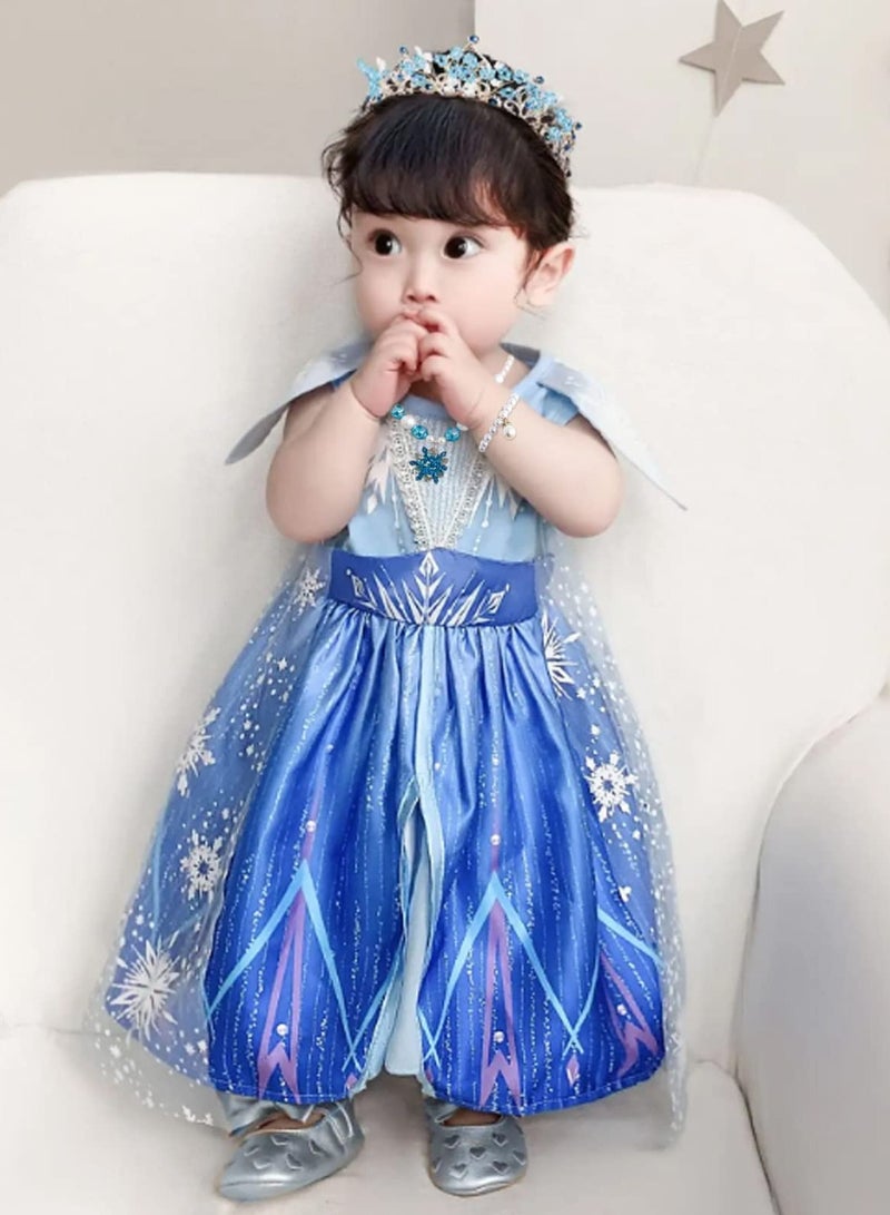 SOLARAE Girl Necklace jewllery Set Elsa Necklace and Bracelet for Girls for Children Party Pretend and Dress-Up for Frozen Gift Party Favors Dress up Jewelry Set for Little Girl Toddler - Image 5