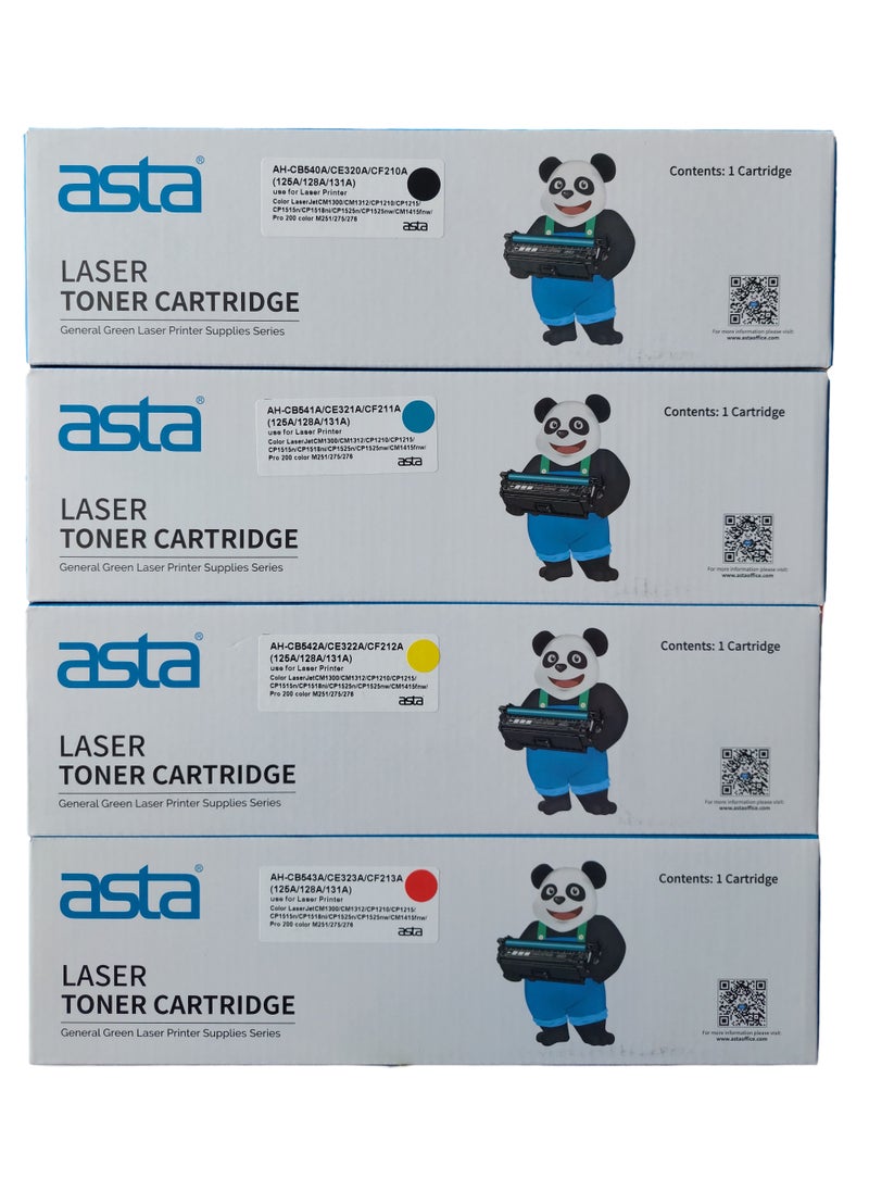 Asta Compatible With Toner Cartridge Full Set of HP 125A/128A/131A And Canon 716/731 Replacement For Hp LaserJet CM1312 CM1312nfi CP1215 CP1515n CP1518ni CF210 CF211 CF212 CF213 Pro 200 M251nw M276nw M276n,CE320 CE321 CE322 CE323 Pro CM1415fn Works With Canon LBP 7110cw LBP 7100cn Canon LBP 5050 8030 8050  - Image 1