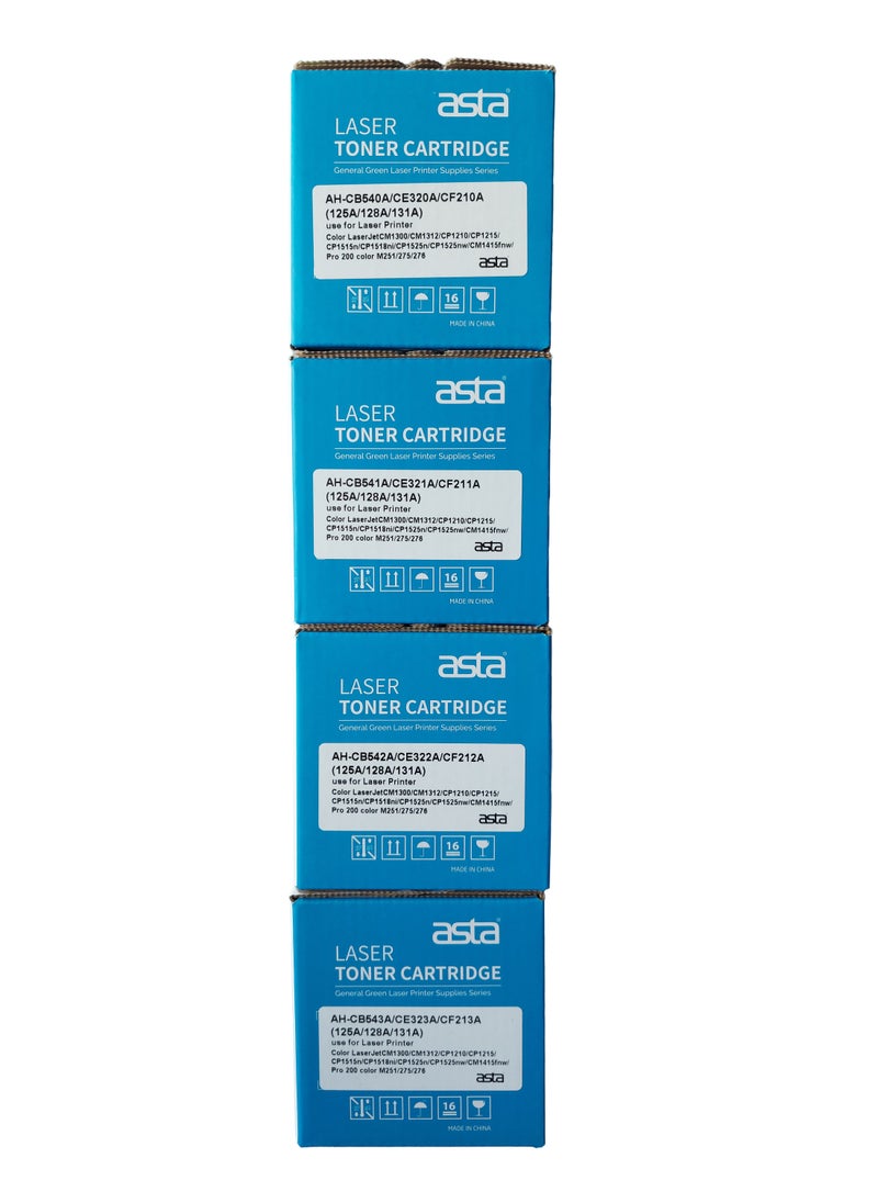 Asta Compatible With Toner Cartridge Full Set of HP 125A/128A/131A And Canon 716/731 Replacement For Hp LaserJet CM1312 CM1312nfi CP1215 CP1515n CP1518ni CF210 CF211 CF212 CF213 Pro 200 M251nw M276nw M276n,CE320 CE321 CE322 CE323 Pro CM1415fn Works With Canon LBP 7110cw LBP 7100cn Canon LBP 5050 8030 8050  - Image 2