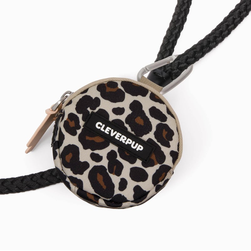 Cleverpup Snackpack Double Insulated Dog Treat Pouch â€“ 1.5 Cup Capacity, 2 BPA-Free Waterproof Zipper Pockets, Carabiner for Belt/Leash â€“ Compact Training & Travel Bag â€“ Leopard - Image 5