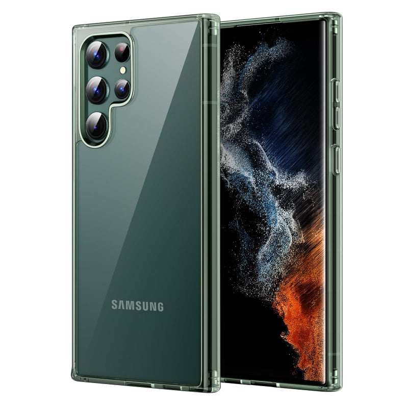 JETech Case for Samsung Galaxy S22 Ultra 5G 68Inch NonYellowing Shockproof Bumper Protective Phone Cover AntiScratch Hard PC Back Green