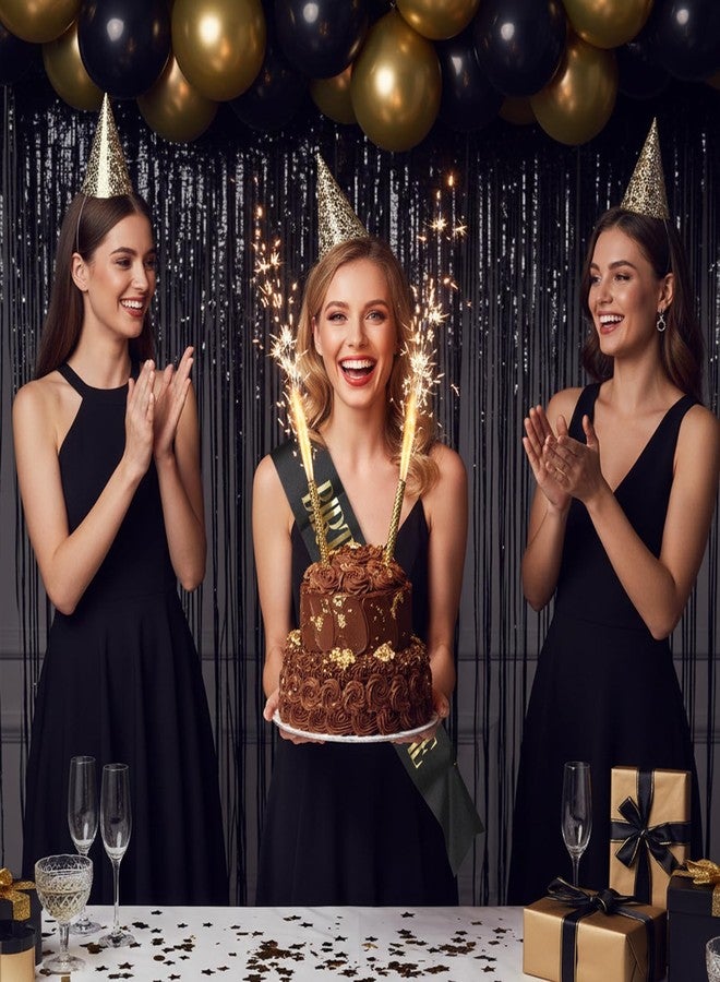 وشاح عيد ميلاد أنيق للنساء والرجال، وشاح أسود لامع مزين برقائق ذهبية، زينة مرحة ومبهجة، إكسسوارات أنيقة، هدايا ومستلزمات حفلات أعياد الميلاد - Image 4